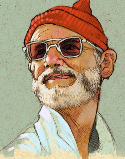 Illustration of Steve Zissou from The Life Aquatic with (2004) 